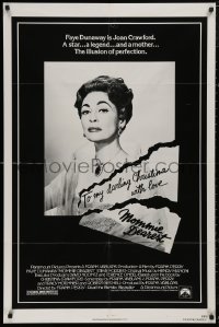 5d0766 MOMMIE DEAREST 1sh 1981 great portrait of Faye Dunaway as legendary actress Joan Crawford!