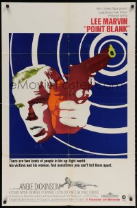 5d0886 POINT BLANK 1sh 1967 cool art of Lee Marvin, Angie Dickinson, John Boorman film noir!