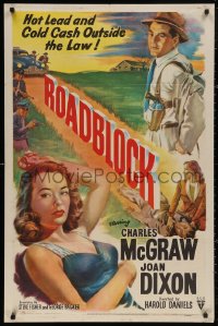 5d0948 ROADBLOCK 1sh 1951 hot lead & cold cash outside the law, art of sexy Joan Dixon!