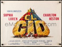 5j0122 EL CID Belgian R1970s Anthony Mann epic, Charlton Heston & Sophia Loren, cool title art!