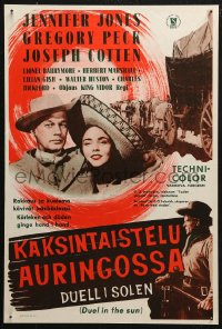 5j0168 DUEL IN THE SUN Finnish 1951 Jennifer Jones, Gregory Peck & Joseph Cotten in King Vidor epic!