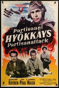 5j0170 FIGHTER ATTACK Finnish 1955 Sterling Hayden, Joy Page, J. Carrol Naish with machine guns!