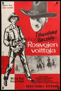 5j0218 SUNSET TRAIL Finnish 1939 completely different images of Boyd as Hopalong Cassidy!