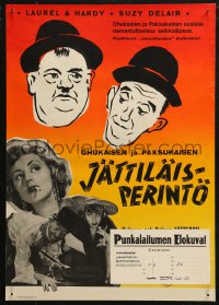 5j0227 UTOPIA Finnish R1955 wacky and different Stan Laurel & Oliver Hardy, with sexy Susan Delair!