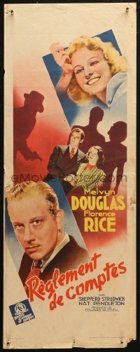 5j0316 FAST COMPANY French 10x25 1938 Melvyn Douglas, Florence Rice, Claire Dodd, different!