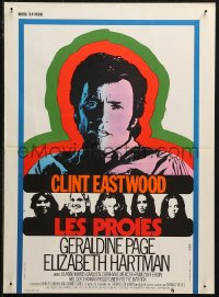 5j0323 BEGUILED French 15x21 1971 cool different psychedelic art of Clint Eastwood, Don Siegel