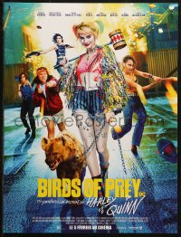 5j0325 BIRDS OF PREY advance French 16x21 2020 Margot Robbie as Harley Quinn with Bruce the Hyena!