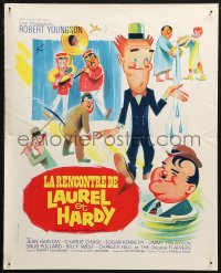 5j0349 FURTHER PERILS OF LAUREL & HARDY French 18x22 1967 great Grinsson art of Stan & Ollie!