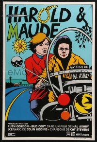 5j0354 HAROLD & MAUDE French 16x24 R2009 different art of Ruth Gordon & Bud Cort by Thierry Guitard!