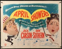 5j0842 APRIL SHOWERS style B 1/2sh 1948 colorful art of Jack Carson & Ann Sothern in musical!