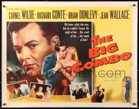 5j0845 BIG COMBO style B 1/2sh 1955 art of Cornel Wilde & sexy Jean Wallace, classic film noir!