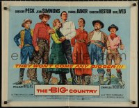 5j0846 BIG COUNTRY style A 1/2sh 1958 Gregory Peck, Charlton Heston, William Wyler classic!