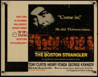 5j0855 BOSTON STRANGLER 1/2sh 1968 Tony Curtis, Henry Fonda, he killed thirteen girls!