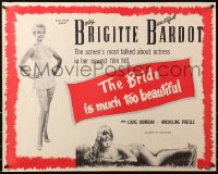 5j0856 BRIDE IS MUCH TOO BEAUTIFUL 1/2sh 1958 sexy barely-dressed Brigitte Bardot in lingerie!