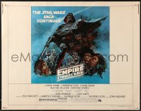 5j0874 EMPIRE STRIKES BACK style B 1/2sh 1980 George Lucas, cool Tom Jung art, rare dark blue style!