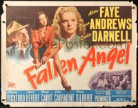 5j0877 FALLEN ANGEL 1/2sh 1945 Preminger, pretty Alice Faye, Dana Andrews, sexy Linda Darnell!