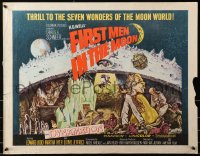 5j0881 FIRST MEN IN THE MOON 1/2sh 1964 Ray Harryhausen, H.G. Wells, fantastic sci-fi art!