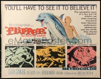 5j0884 FLIPPER 1/2sh 1963 Chuck Connors, Luke Halpin, cool art of boy & dolphin!