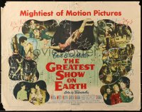 5j0898 GREATEST SHOW ON EARTH style B 1/2sh 1952 Cecil B. DeMille circus classic, James Stewart