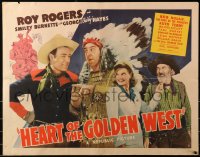 5j0902 HEART OF THE GOLDEN WEST style B 1/2sh 1942 singing cowboy Roy Rogers, Smiley, ultra rare!