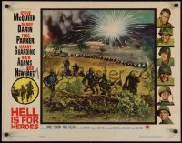 5j0903 HELL IS FOR HEROES 1/2sh 1962 Steve McQueen, Bob Newhart, cool art of WWII battle!