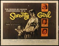 5j0966 SORORITY GIRL 1/2sh 1957 AIP, the shock by shock confessions of a bad girl, great art!