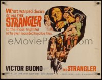 5j0969 STRANGLER 1/2sh 1964 David McLean, Sayer & creepy Victor Buono, montage in question mark!