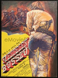 5j0094 FACE TO THE WIND Hungarian 17x23 1979 western cowboy Cliff Potts with gun by Felvideki!