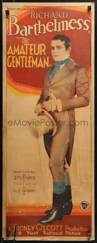 5j0513 AMATEUR GENTLEMAN insert 1926 portrait of Richard Barthelmess holding top hat, ultra-rare!