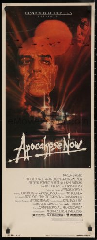 5j0514 APOCALYPSE NOW insert 1979 Francis Ford Coppola, classic Bob Peak art of Brando and Sheen!