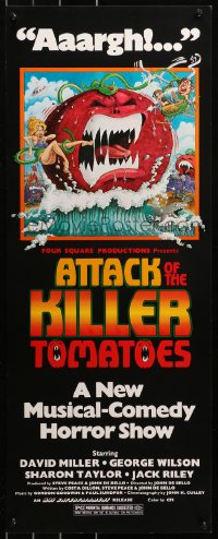 5j0517 ATTACK OF THE KILLER TOMATOES insert 1979 wacky vegetable monster artwork by David Weisman!