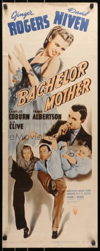 5j0518 BACHELOR MOTHER insert R1952 David Niven thinks the baby Ginger Rogers found is really hers!