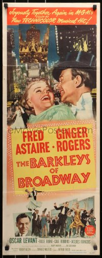 5j0522 BARKLEYS OF BROADWAY insert 1949 artwork of Fred Astaire & Ginger Rogers dancing in New York!