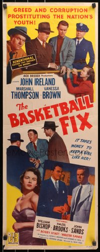 5j0523 BASKETBALL FIX insert 1951 big-shot gamblers prostituting the nation's youth rigging games!