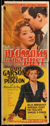 5j0531 BLOSSOMS IN THE DUST insert 1941 romantic close-up image of Greer Garson & Walter Pidgeon!