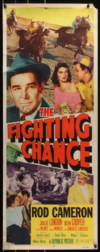 5j0557 FIGHTING CHANCE insert 1955 Rod Cameron gambling & horse racing, sexy Julie London!