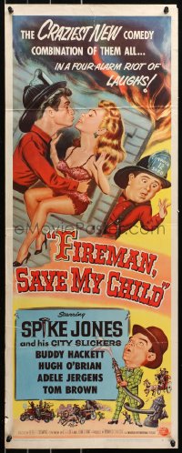 5j0558 FIREMAN, SAVE MY CHILD insert 1954 Spike Jones and his City Slickers & Buddy Hackett!