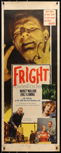 5j0562 FRIGHT insert 1957 Nancy Malone, Eric Fleming, directed by Billy Wilder's brother!