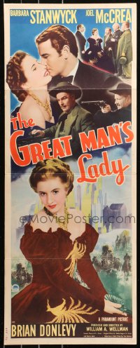 5j0566 GREAT MAN'S LADY insert 1941 Barbara Stanwyck marries Joel McCrea and lives to 109, rare!