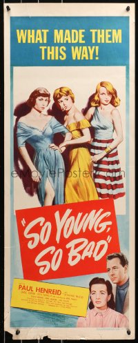 5j0637 SO YOUNG, SO BAD insert 1950 art of Paul Henreid, Rita Moreno & three sexy bad girls!