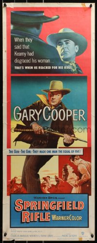 5j0640 SPRINGFIELD RIFLE insert 1952 cool close-up artwork of Gary Cooper with rifle!