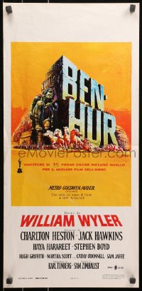 5j0684 BEN-HUR Italian locandina R1980s Charlton Heston, William Wyler classic religious epic!