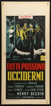 5j0699 EVERYBODY WANTS TO KILL ME Italian locandina 1957 Peter Van Eyck, Symeoni artwork!