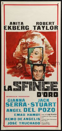 5j0707 GLASS SPHINX Italian locandina 1967 Scattini's La Sfinge d'oro, Robert Taylor, Anita Ekberg!