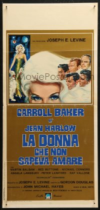 5j0711 HARLOW Italian locandina 1965 full-length art of Carroll Baker in the title role!