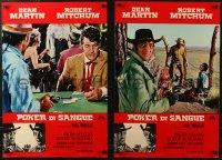 5j0764 5 CARD STUD group of 10 Italian 18x27 pbustas 1968 Dean Martin & Robert Mitchum play poker!