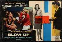 5j0815 BLOW-UP Italian 18x27 pbusta 1967 Antonioni, David Hemmings, sexy Verushka, Vanessa Redgrave!