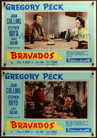 5j0766 BRAVADOS group of 10 Italian 20x28 pbustas 1958 cowboy Gregory Peck & Joan Collins, Cleef!