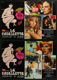 5j0778 GRASSHOPPER group of 8 Italian 18x26 pbustas 1970 sexy Las Vegas showgirl Jacqueline Bisset!