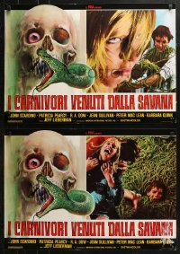 5j0801 SQUIRM group of 6 Italian 19x26 pbustas 1976 horror art, the night of the crawling terror!